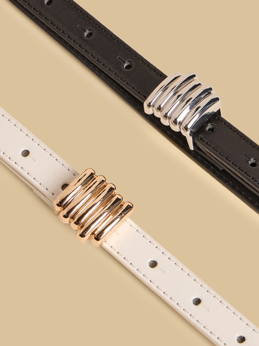 Pack of 2 - Metal Loop Accent Belt