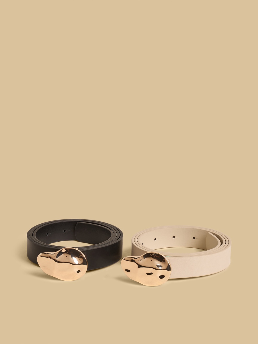 Pack of 2 - Metal Buckle Belt