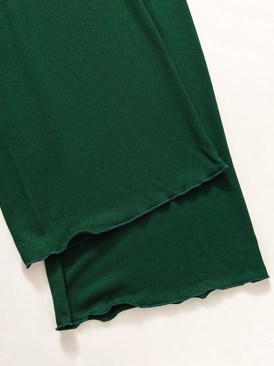 Green Lace Insert Short Sleeve Top and Pyjama Set