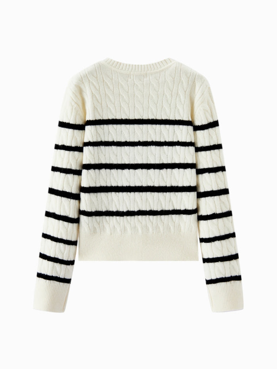 Women Striped Knitted Cardigan