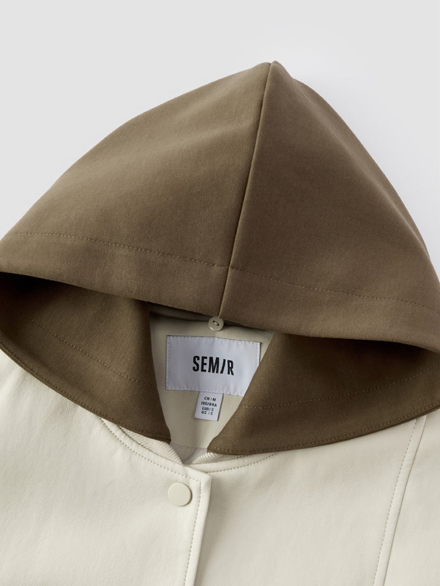 Women Hooded Jacket with Snap Buttons