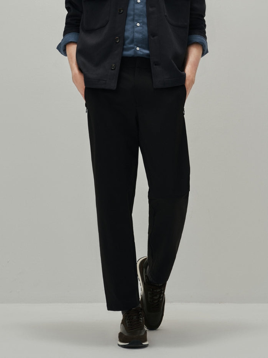 Men Tailored Straight-Leg Trousers