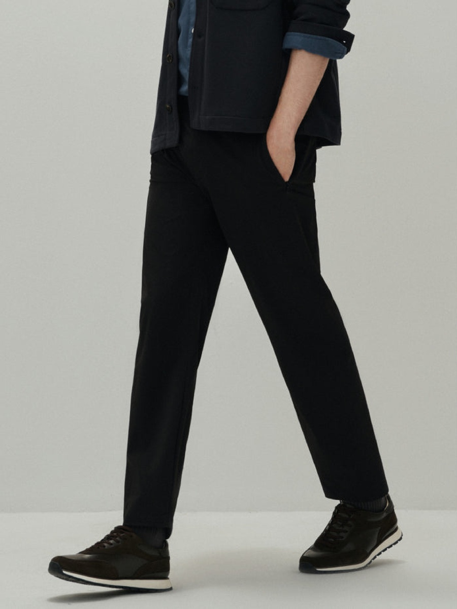 Men Tailored Straight-Leg Trousers