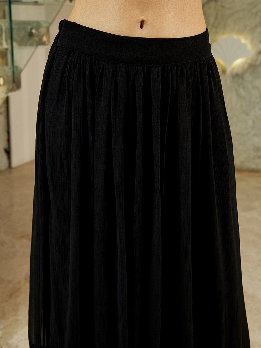 Black Embellished Top and Maxi Skirt Co-Ords