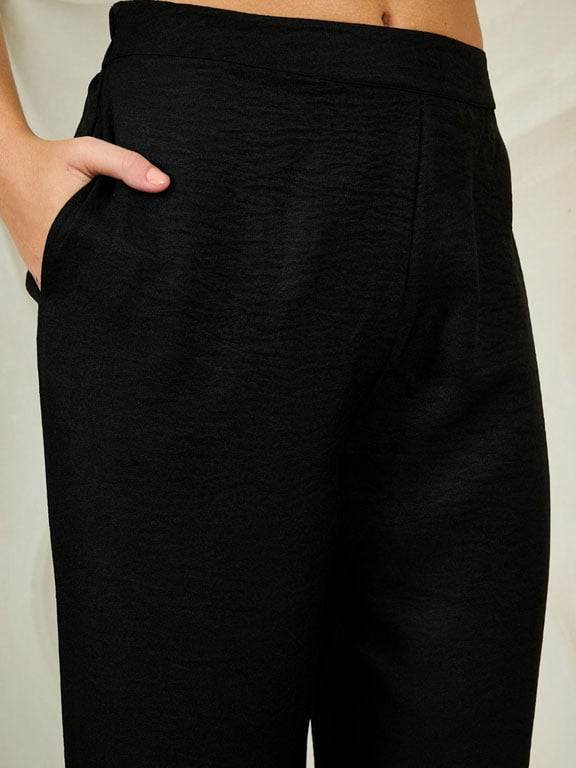 Black Embellished Top and Pants Co-ords