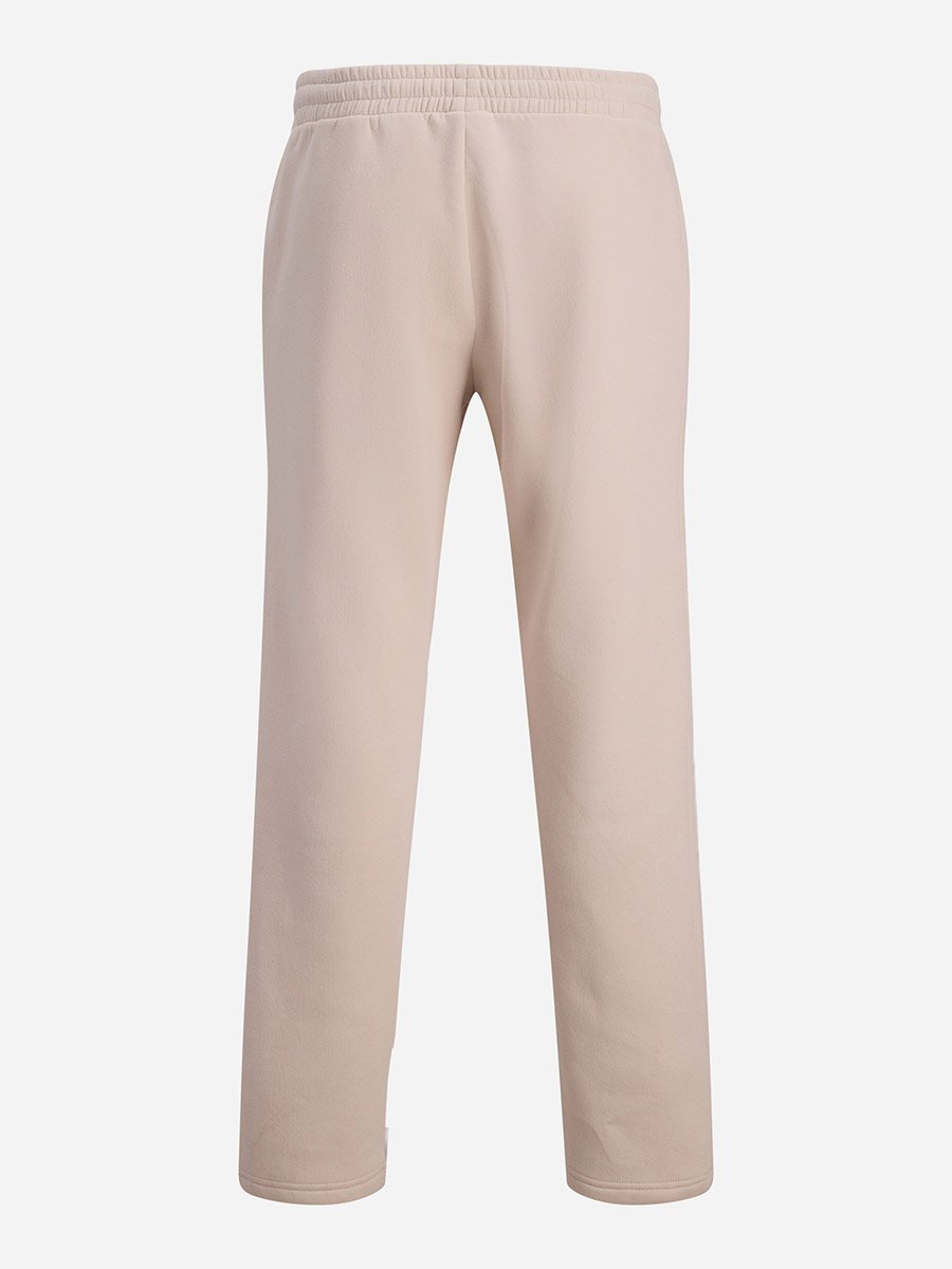Cream Cotton Blend Solid Joggers