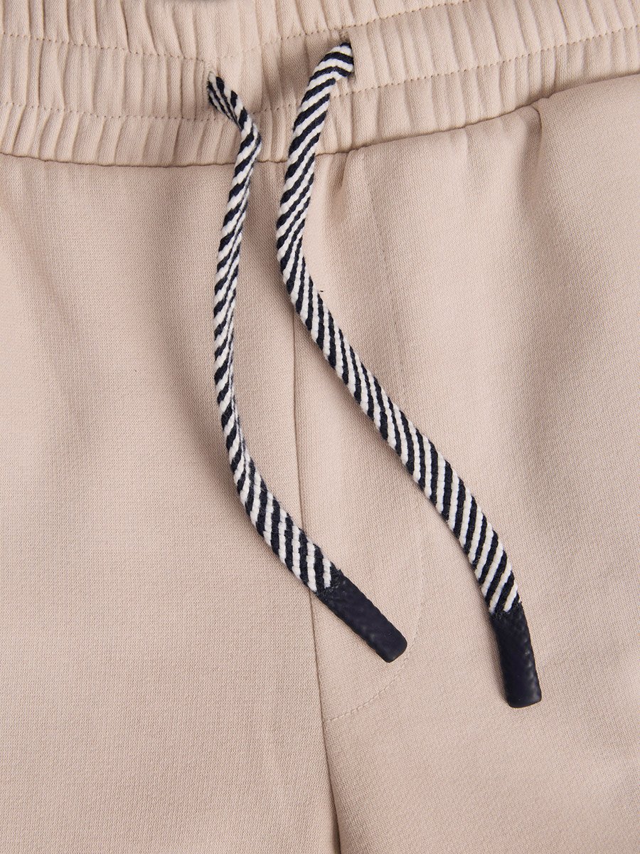 Cream Cotton Blend Solid Joggers