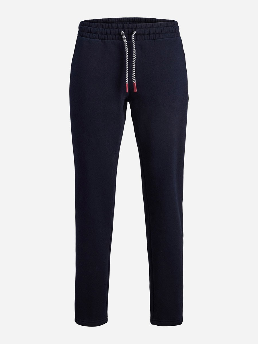 Navy Cotton Blend Solid Joggers