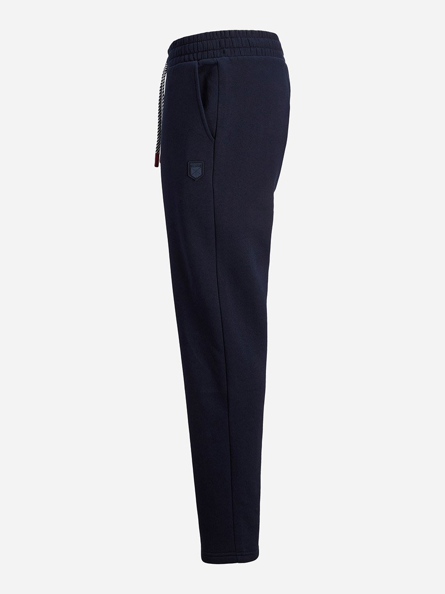 Navy Cotton Blend Solid Joggers
