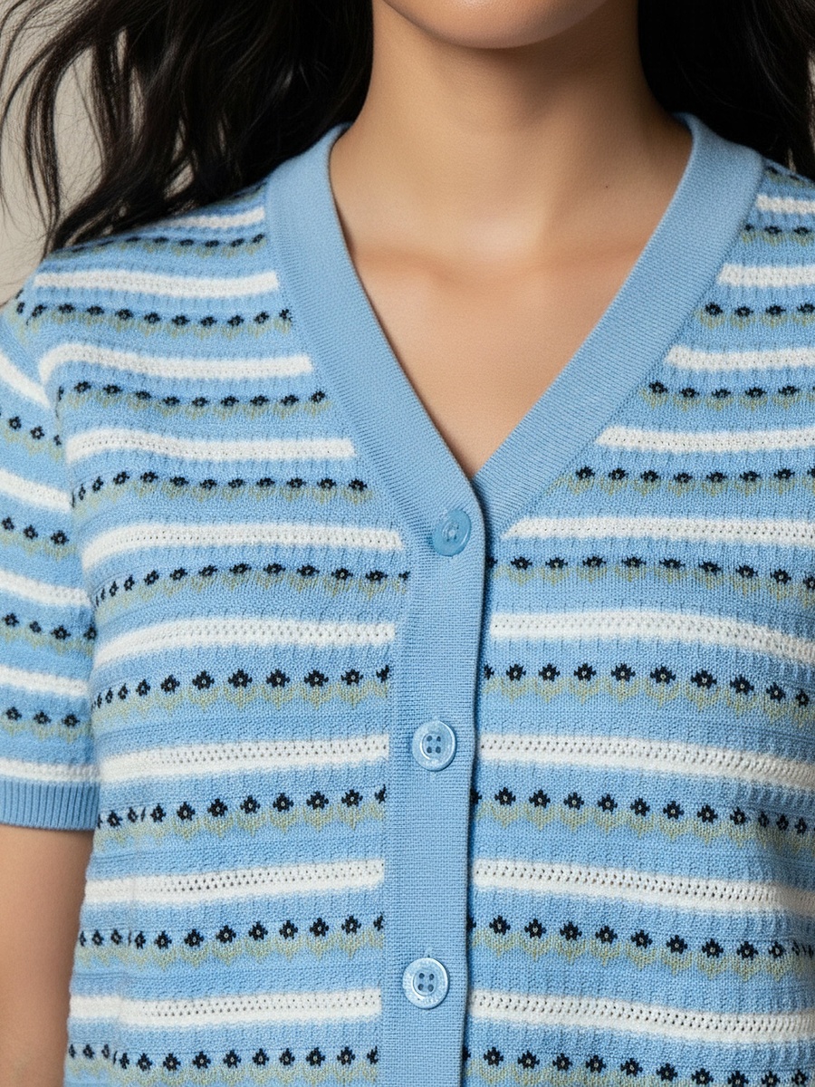 Regular Fit Cardigan with Stripes