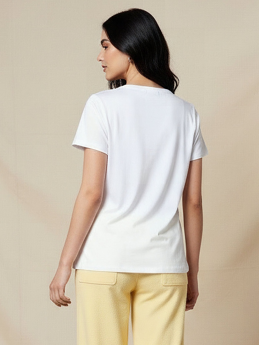 Cotton T-Shirt with Garfield Print