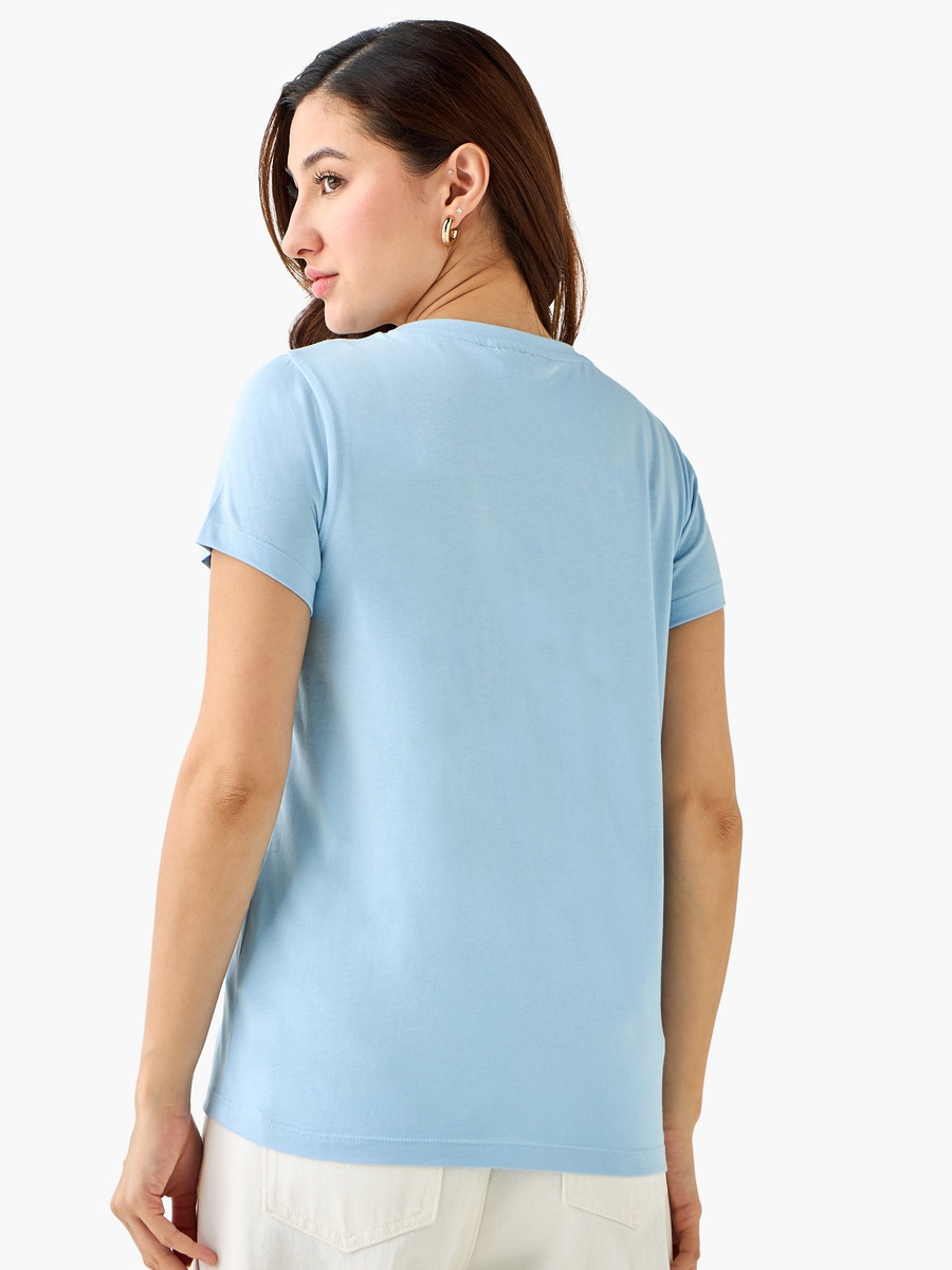 Cotton T-Shirt with Katsushika Hokusai Graphic Print