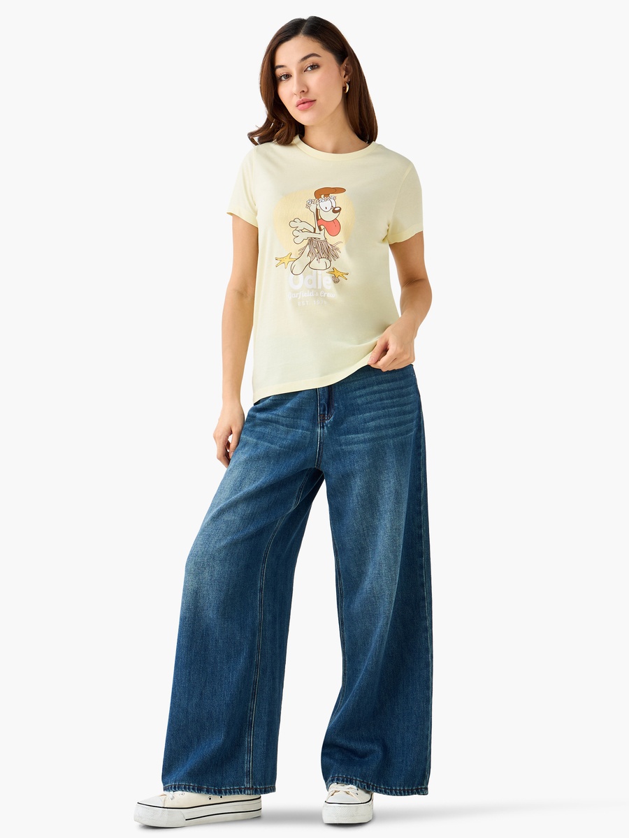 Cotton T-Shirt with Odie Print