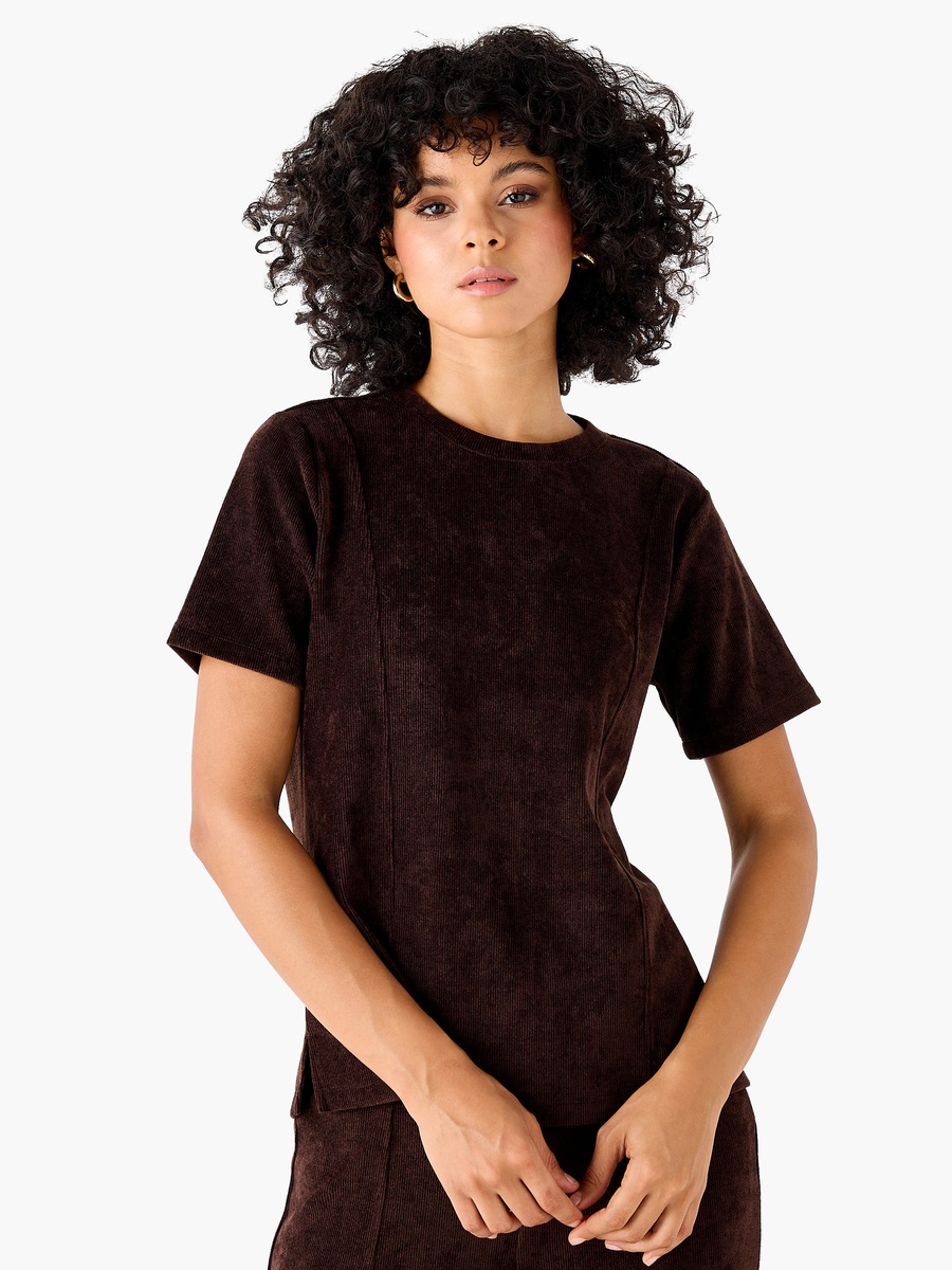 Regular Fit T-Shirt with Ribbed Texture