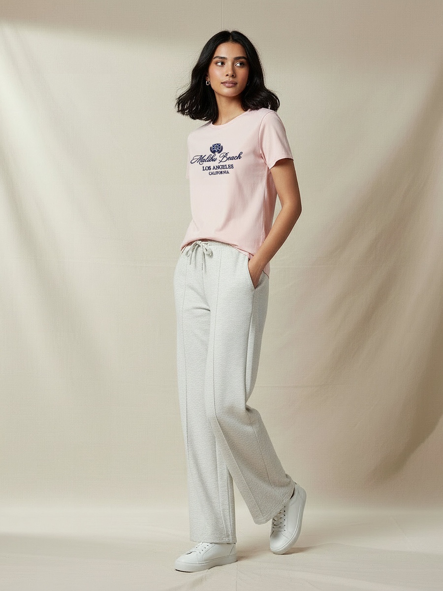 Regular Fit Cotton T-Shirt with Embroidery