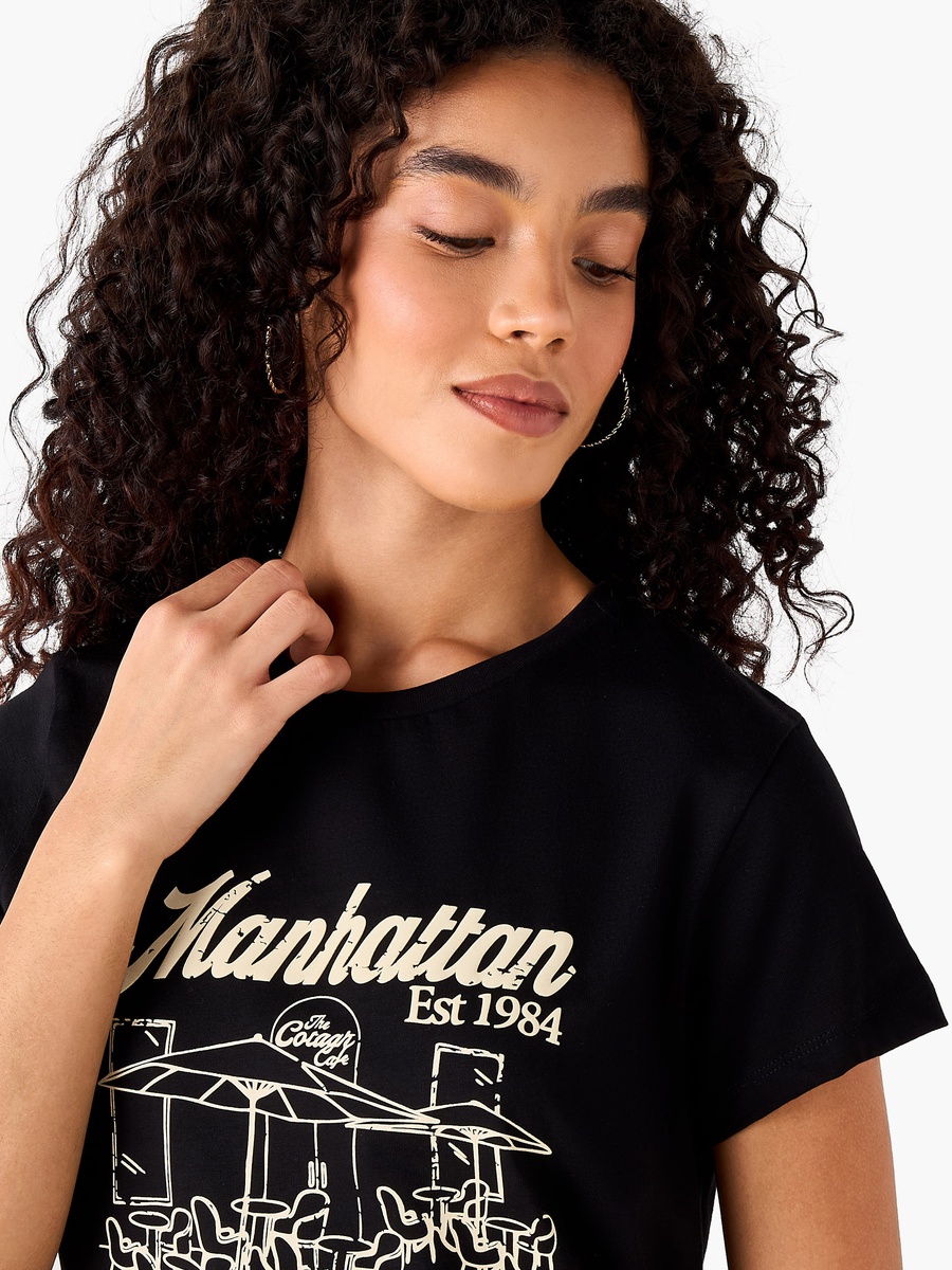 Regular Fit Cotton T-Shirt with Typographic Print