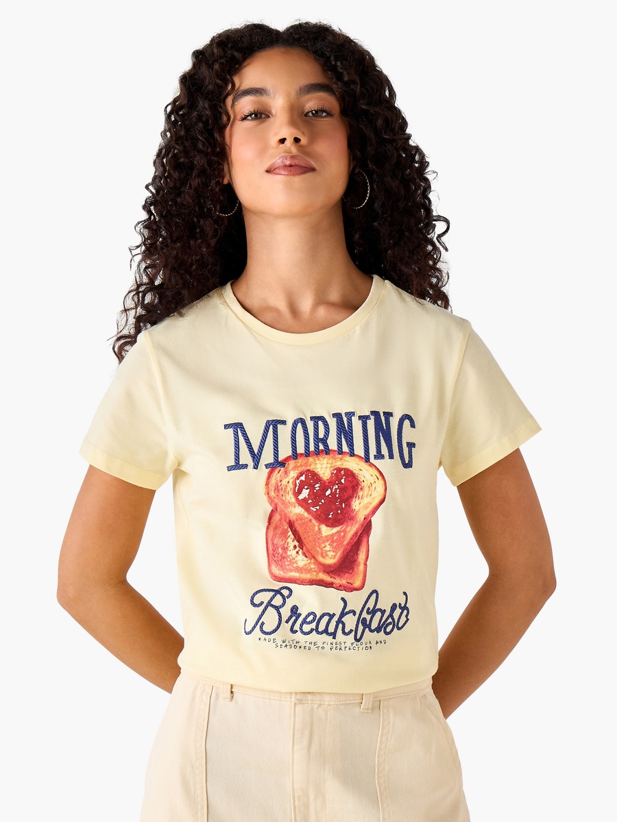 Regular Fit Cotton T-Shirt with Typographic Print
