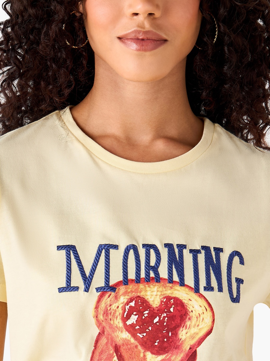 Regular Fit Cotton T-Shirt with Typographic Print