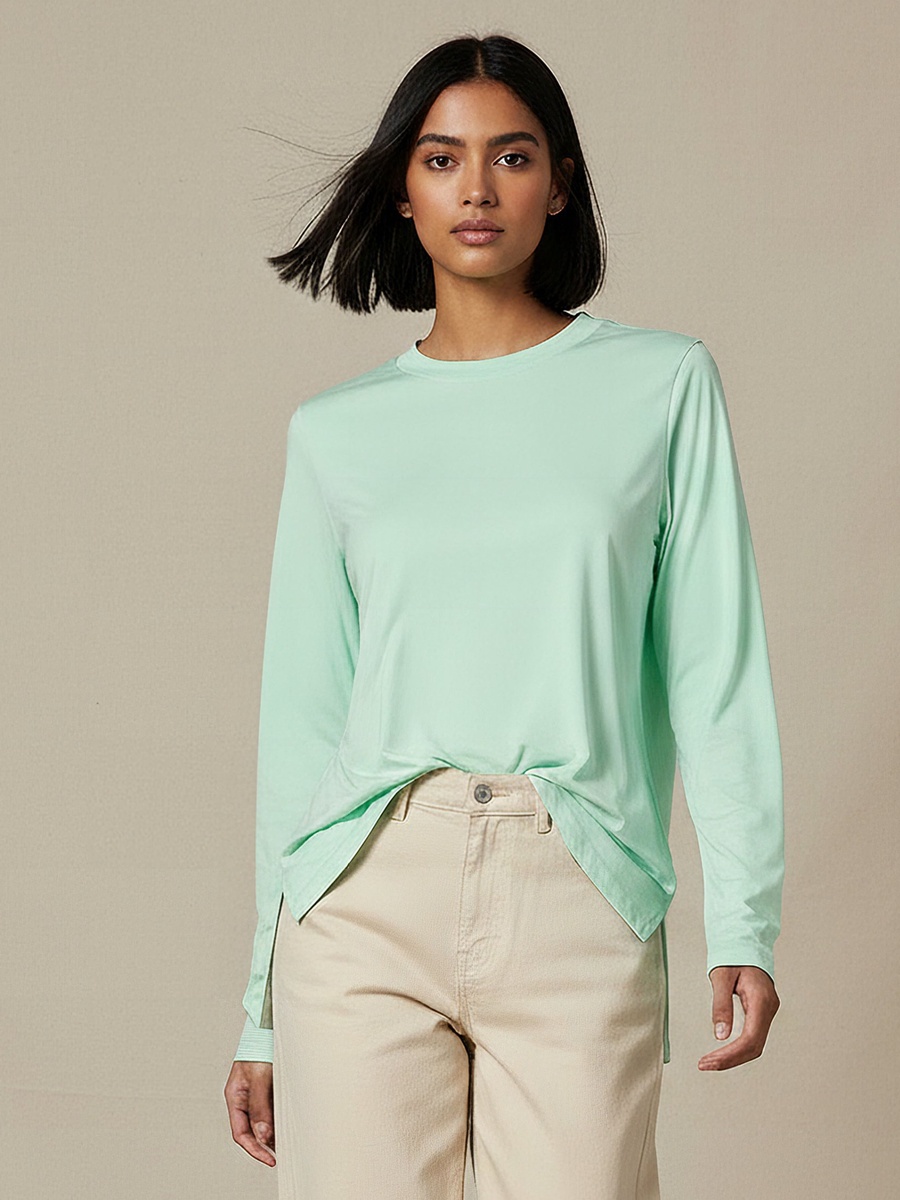 Regular Fit Longline T-Shirt with Slit Detail