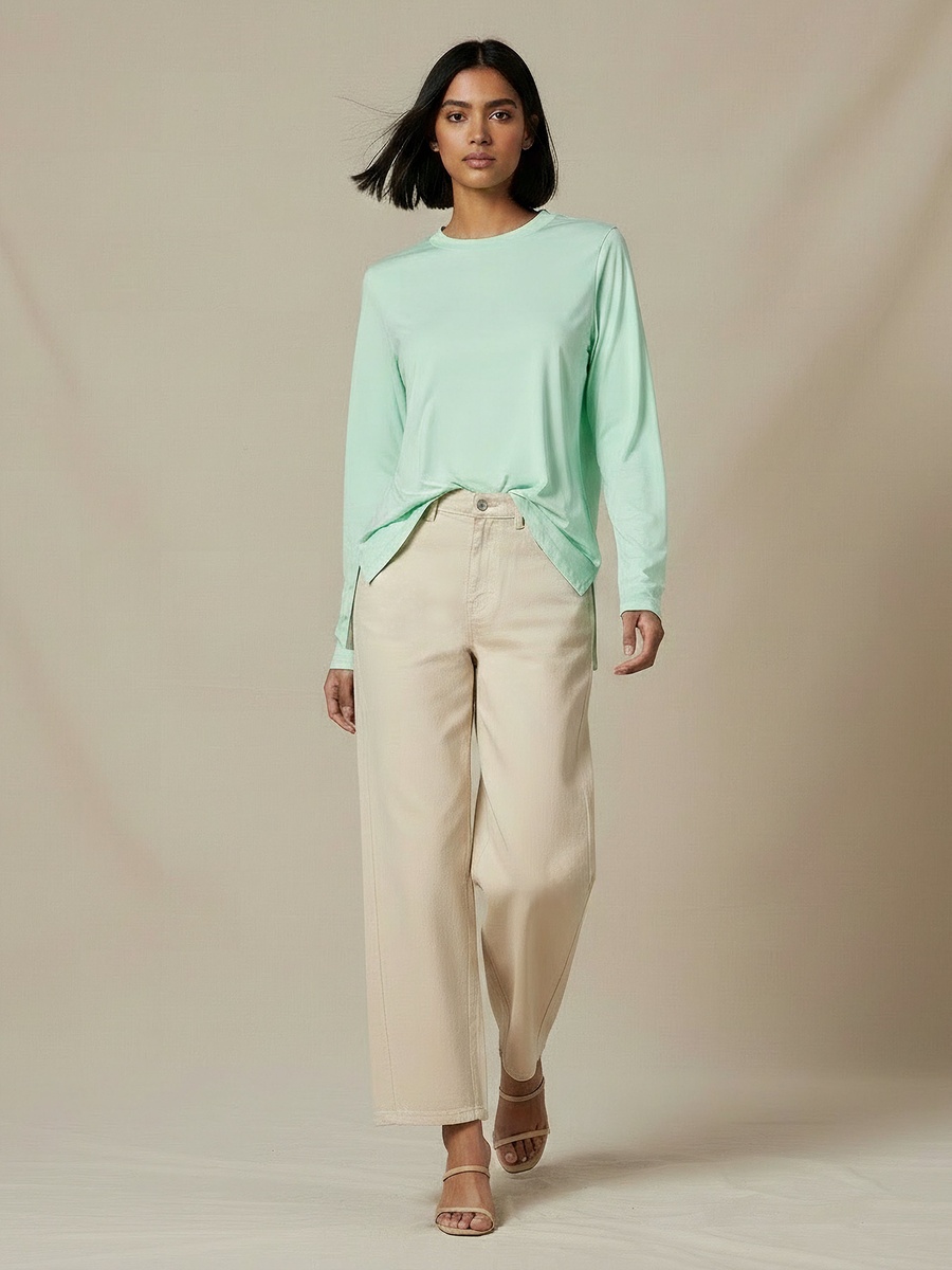 Regular Fit Longline T-Shirt with Slit Detail