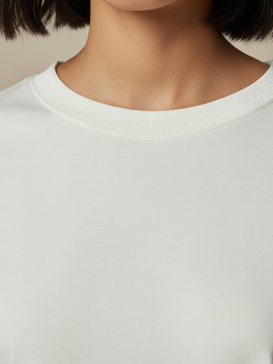 Regular Fit Cotton T-Shirt with Side Slits