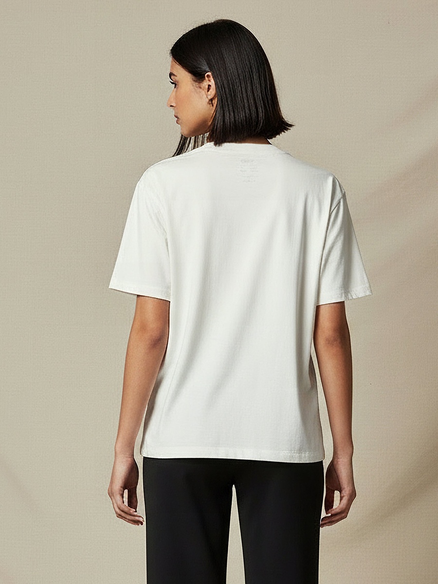 Regular Fit Cotton T-Shirt with Side Slits