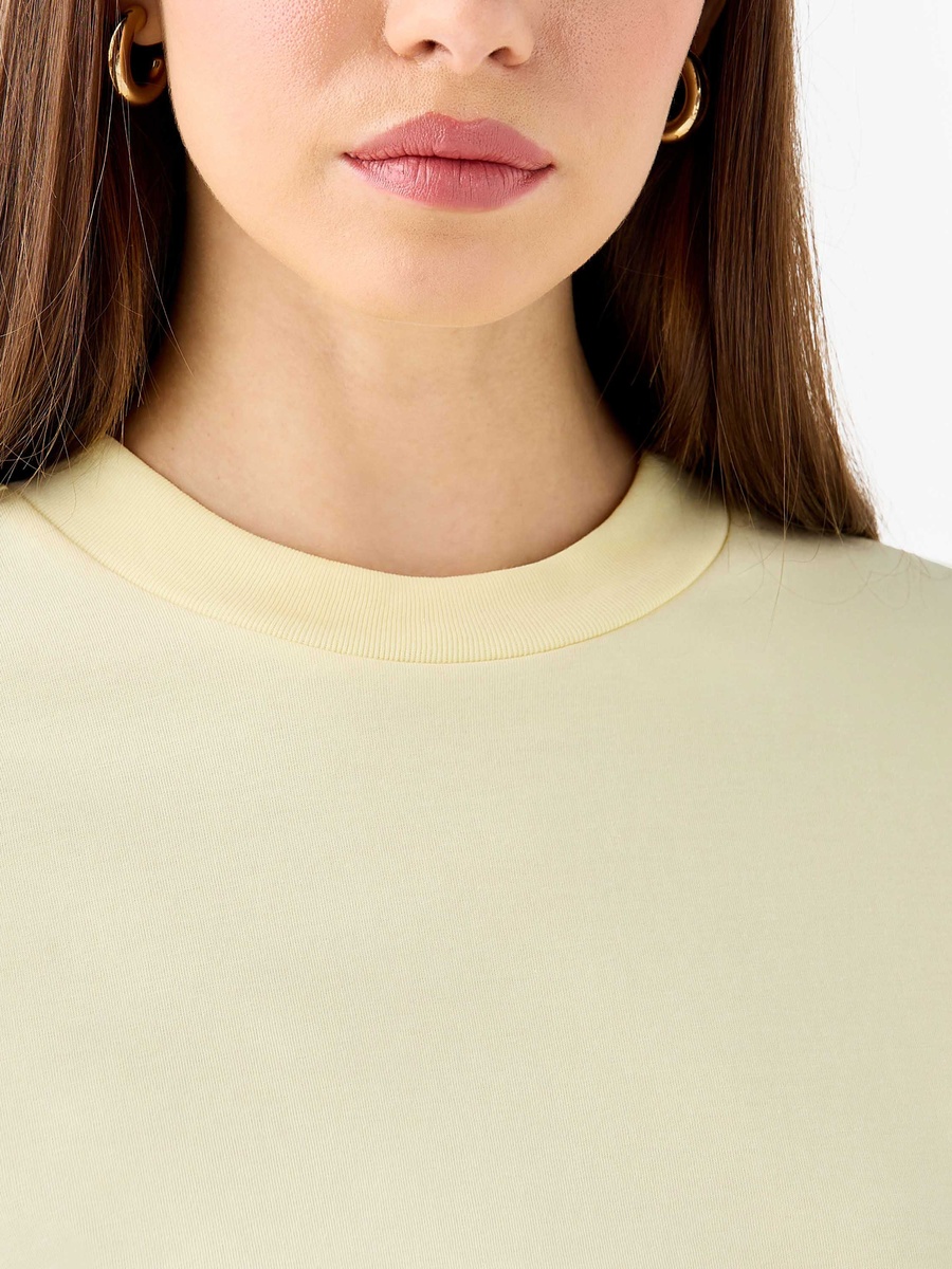 Regular Fit Cotton T-Shirt with Side Slits