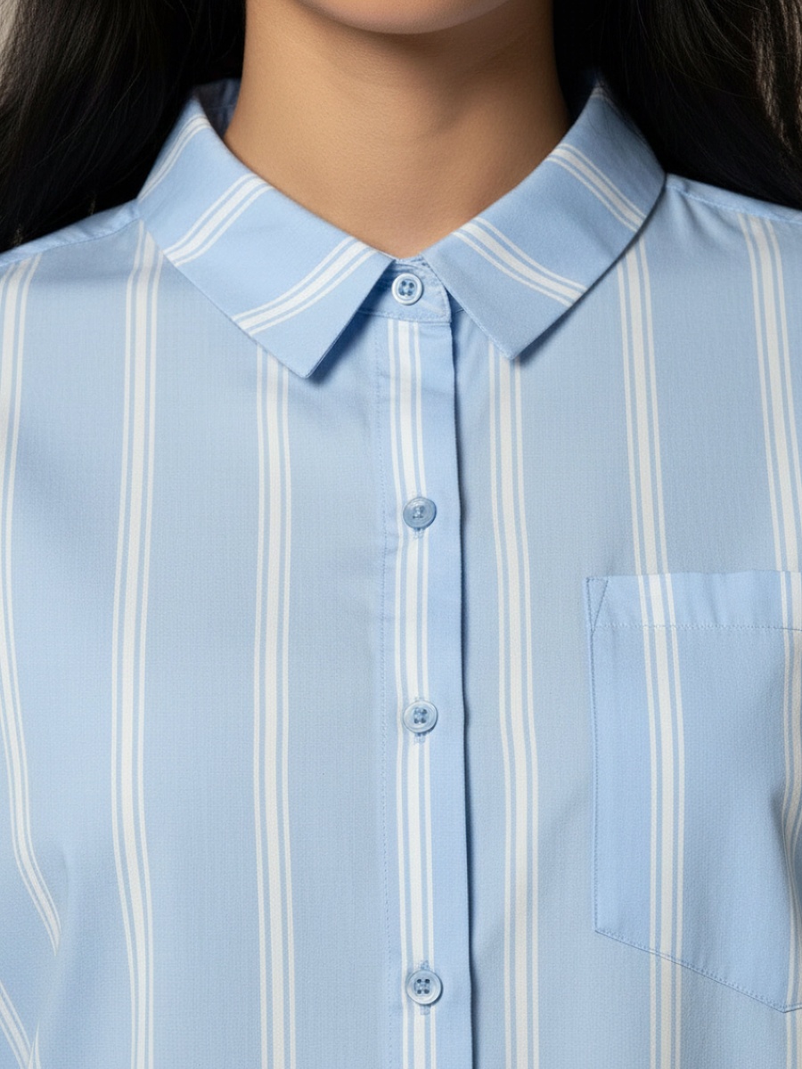 Oversized Cotton Shirt with Stripes