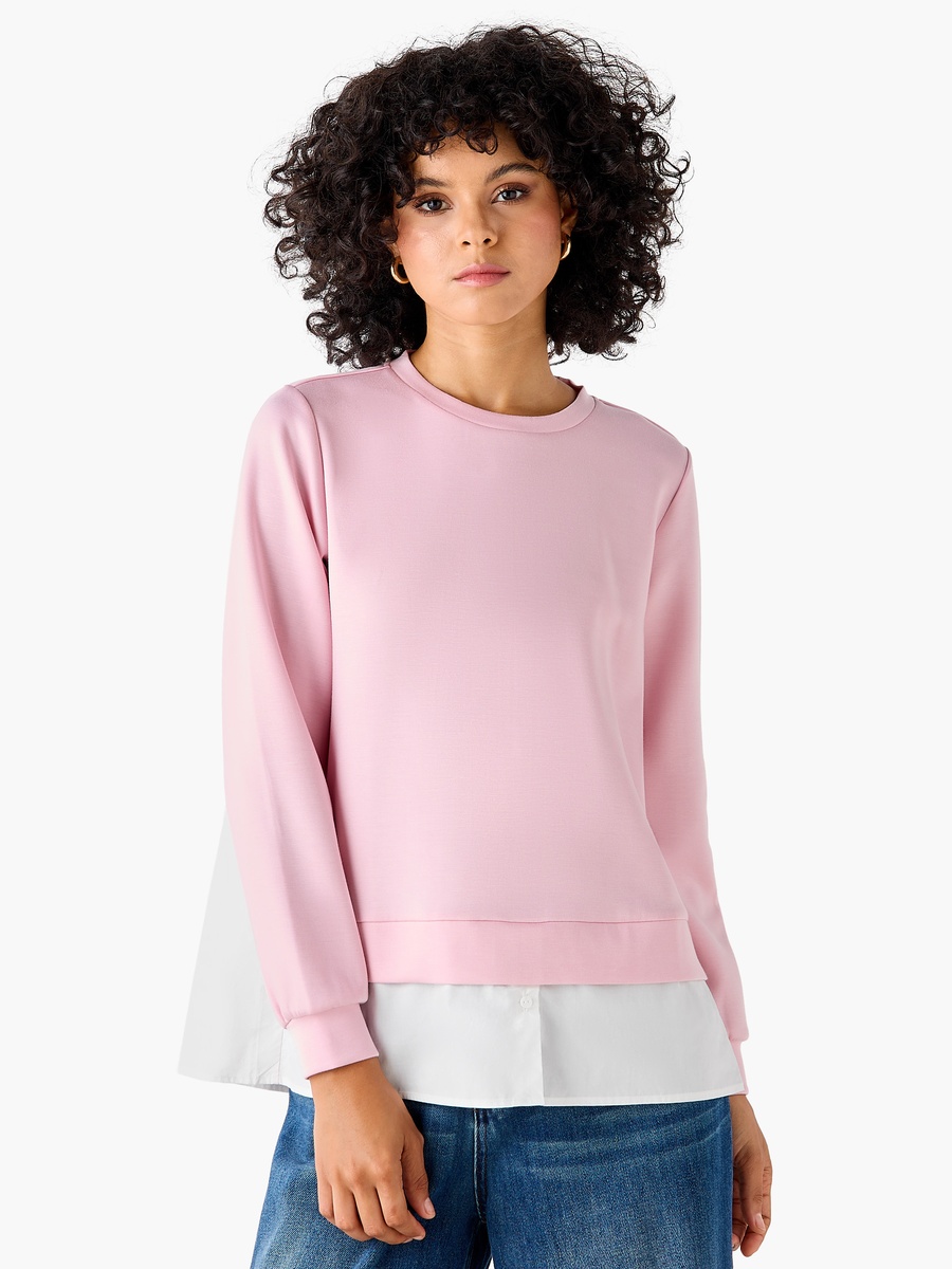 Regular Fit Twofer Top with Crew Neck