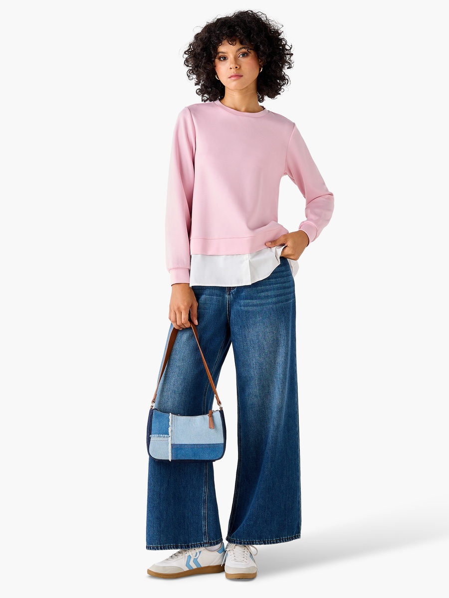 Regular Fit Twofer Top with Crew Neck