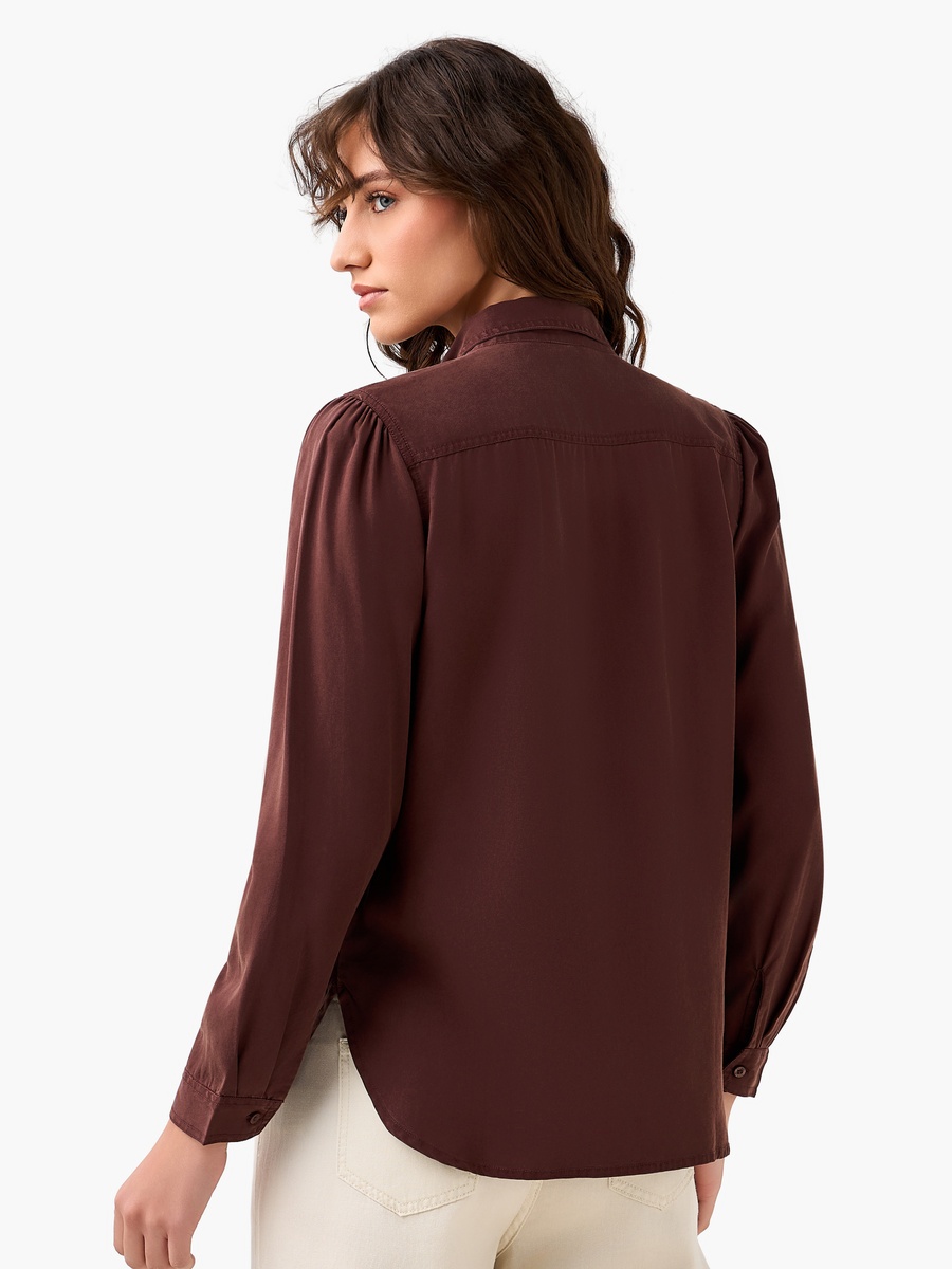 Regular Fit Lyocell Denim Shirt with Pockets