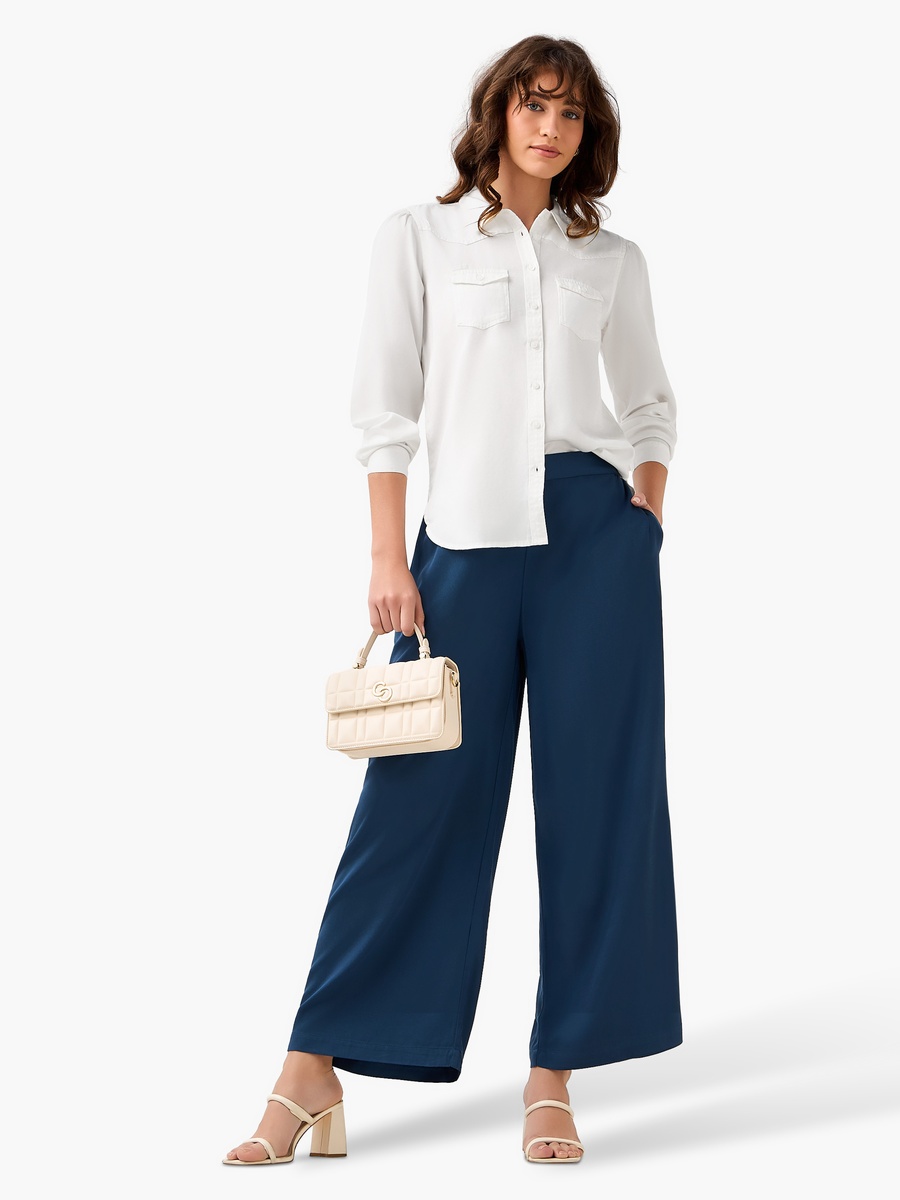 Regular Fit Lyocell Denim Shirt with Pockets