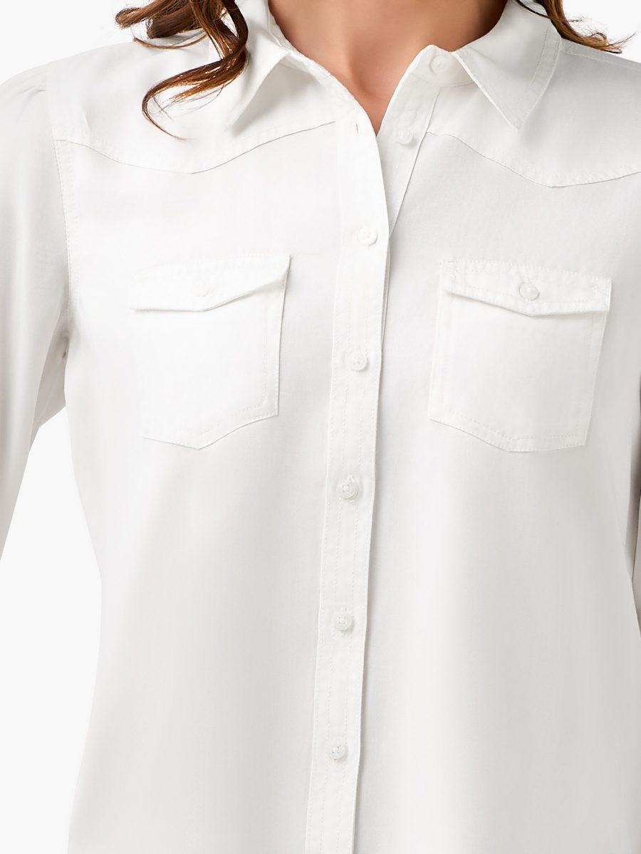 Regular Fit Lyocell Denim Shirt with Pockets