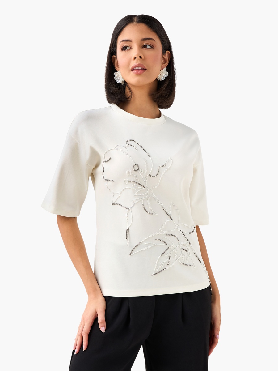 Regular Fit Top with Embellishment