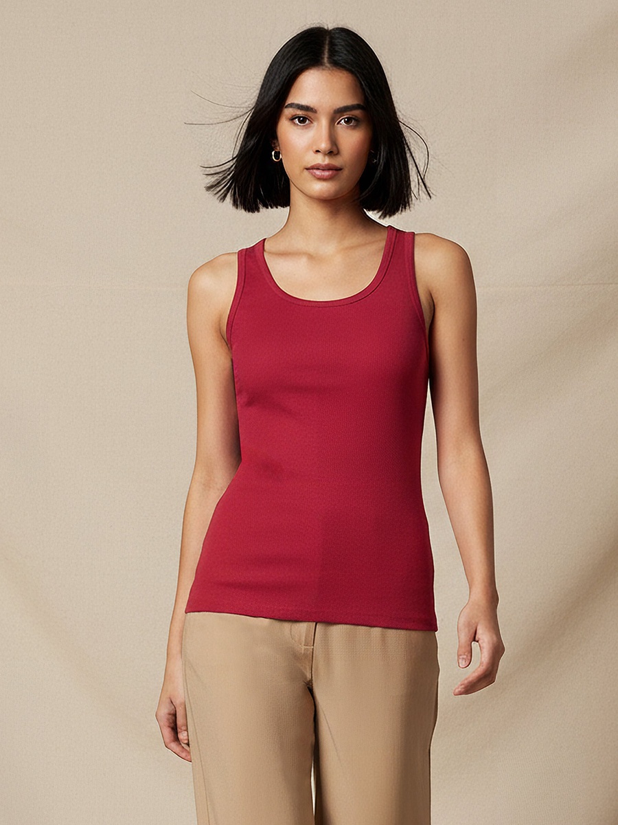 Slim Fit Tank Top with Ribbed Design
