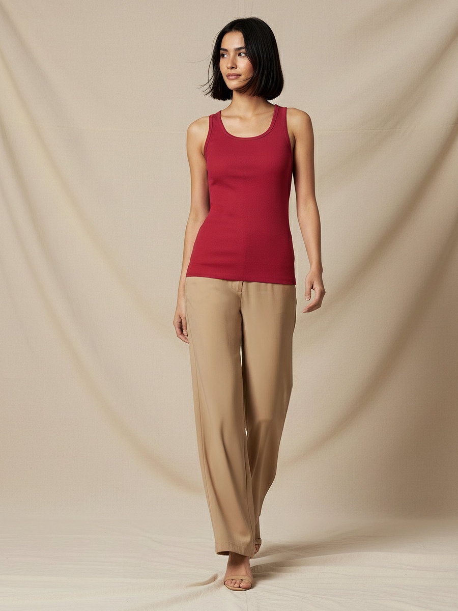 Slim Fit Tank Top with Ribbed Design