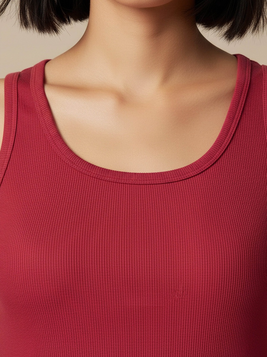 Slim Fit Tank Top with Ribbed Design