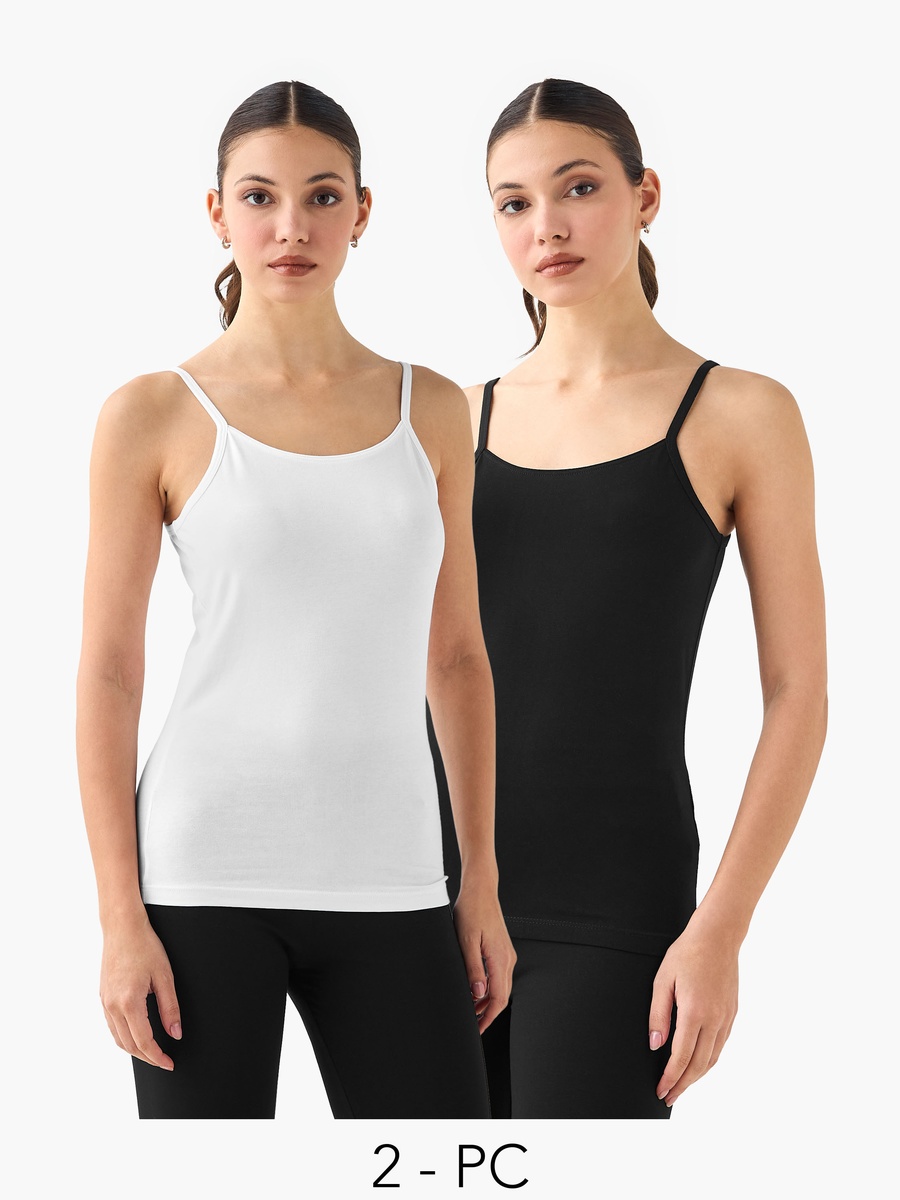 Set of 3 - Regular Fit Tank Top with Spaghetti Straps