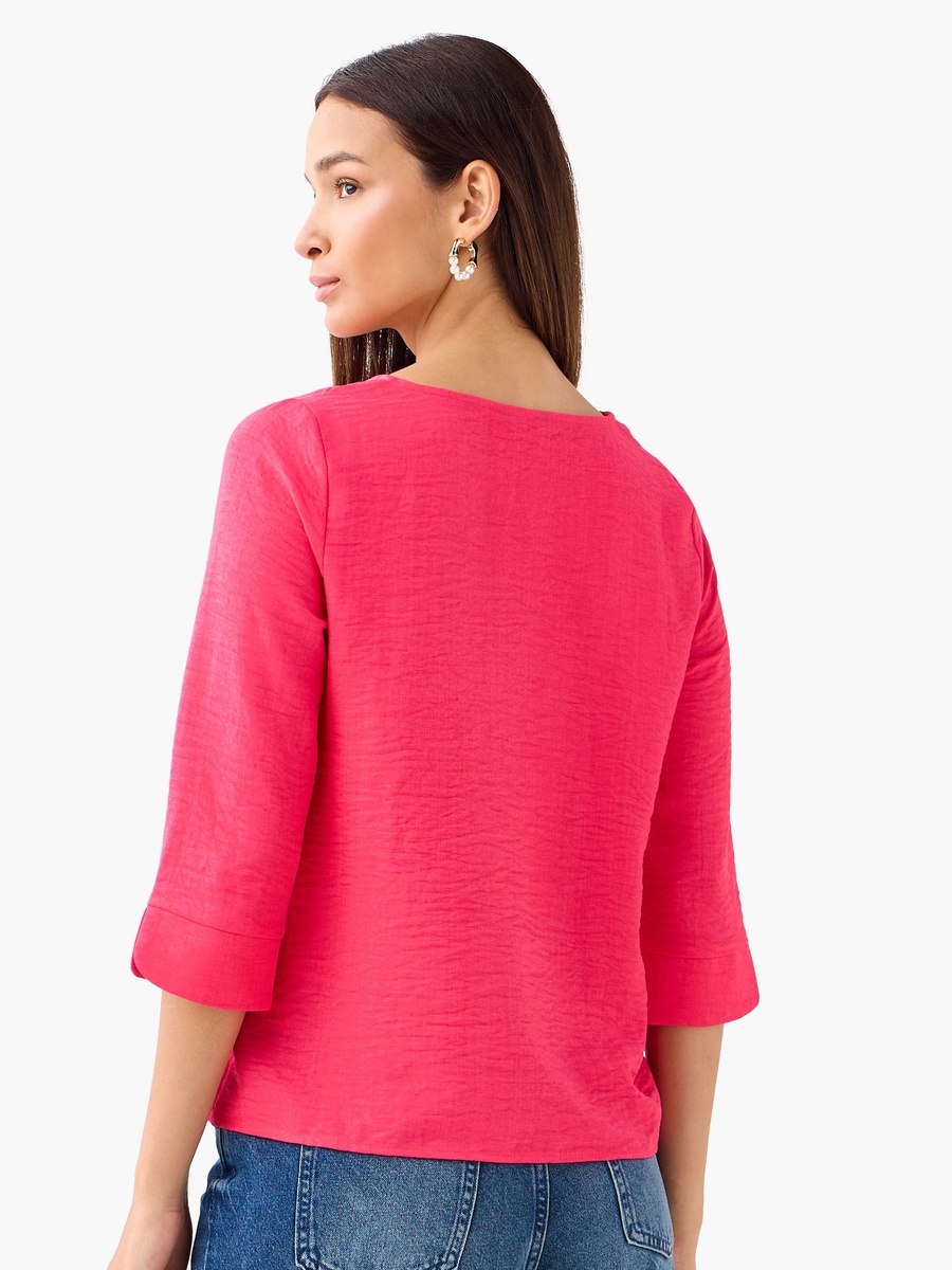 Button Applique Top with V Neck