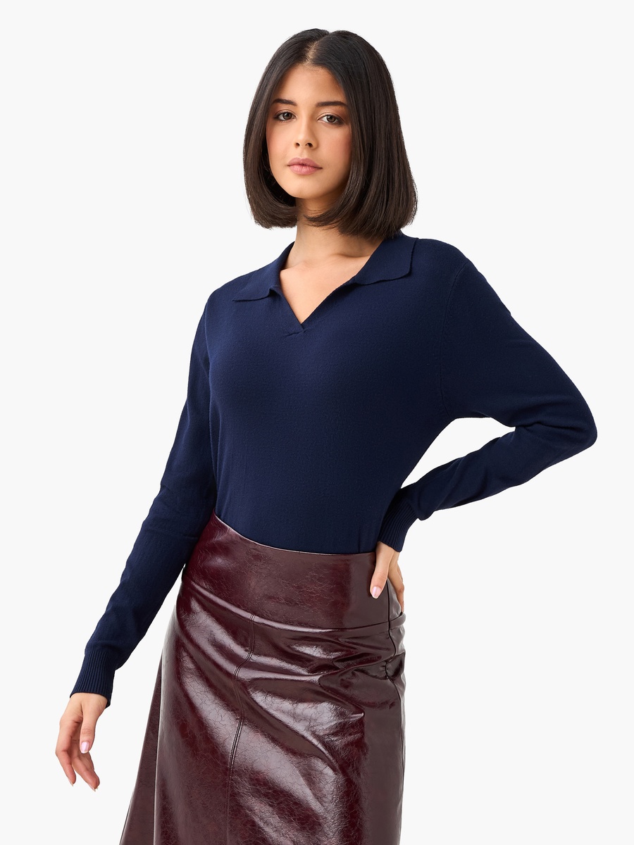 Regular Fit Collared Tricot Sweater