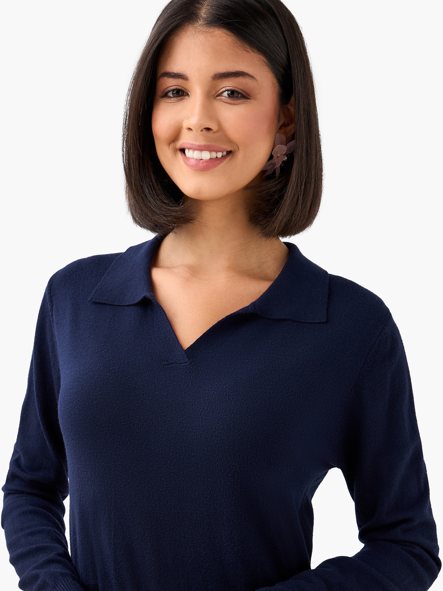 Regular Fit Collared Tricot Sweater