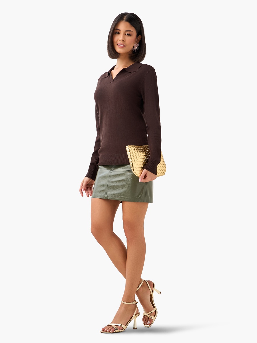 Regular Fit Collared Tricot Sweater