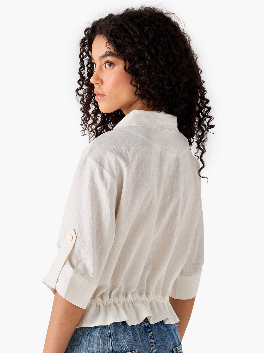 Regular Fit Shacket with Roll-Up Sleeves