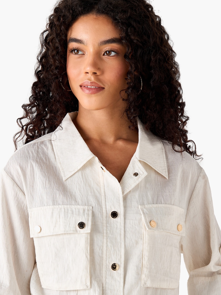 Regular Fit Shacket with Roll-Up Sleeves