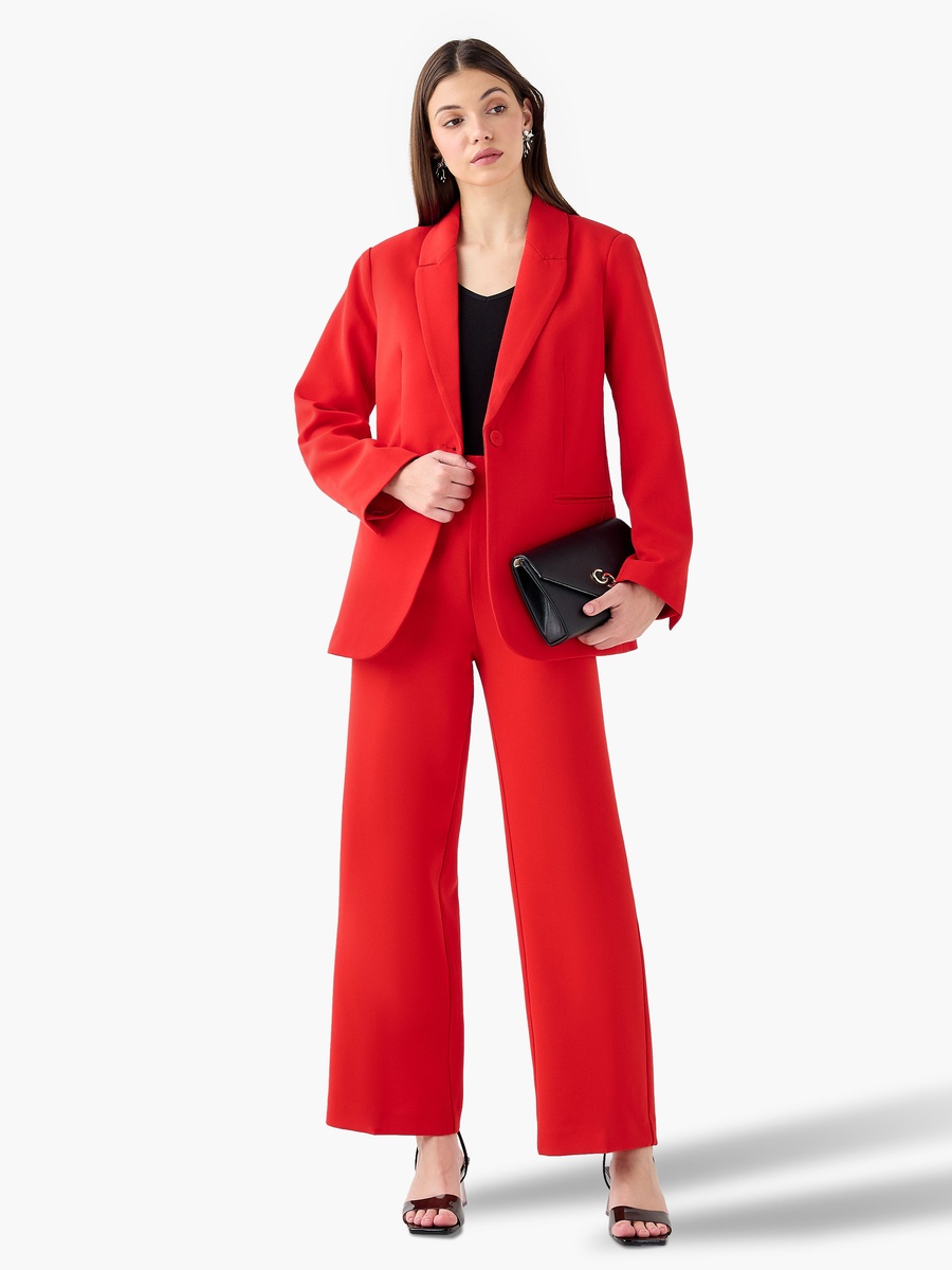 Regular Single Breasted Blazer with Notched Lapel
