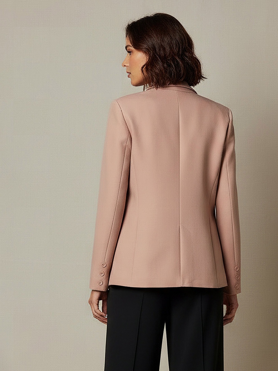 Regular Fit Twill Blazer with Button Closure