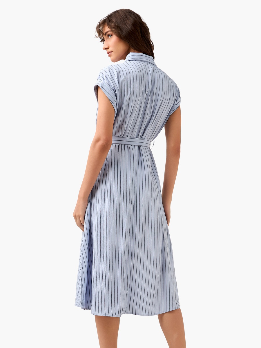 Striped Shirt Dress with Belt
