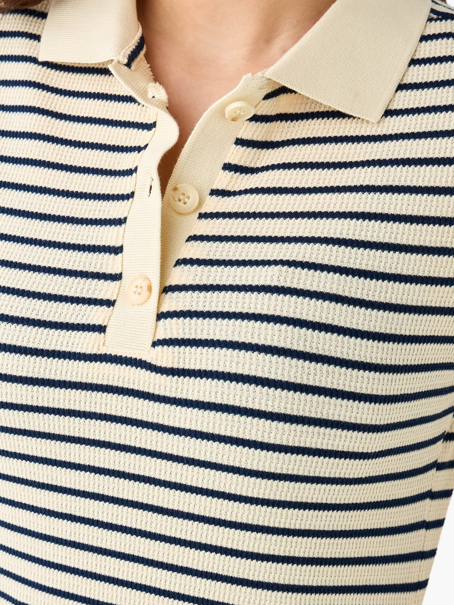 Striped T-Shirt Dress with Contrast Collar