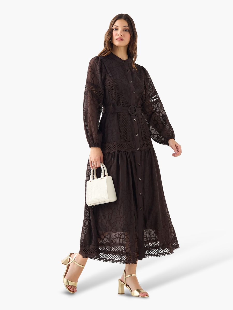 A-Line Maxi Dress with Belt