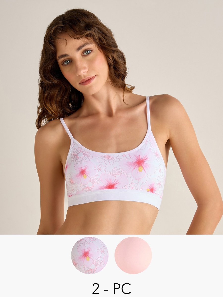 Medium Coverage Seamless Bralette -  Pack of 2